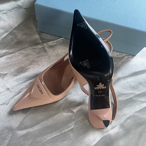 Prada Nude Pointed Toe Heels - Picture 7 of 8